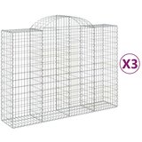  Lučne gabionske košare 3 kom 200x50x140/160cm pocinčano željezo | shoptok.hr