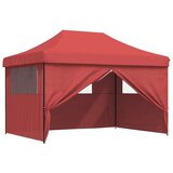 vidaXL Zložljivi pop-up šotor za zabave 4 stranice bordo | Shoptok.si