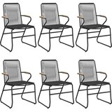  Vrtna garnitura - 7-dijelni vrtni blagovaonski set od PVC ratana crni - 6 | shoptok.hr