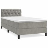 Maison Chic Box spring postelja - Vzmetna postelja z vzmetnico svetlo siva 80x200 cm žamet SL13213, (21907132) Cene