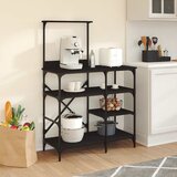  Pekarski stalak crni 90 x 40 x 132 cm konstruirano drvo i metal | shoptok.hr