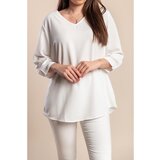 Fenzy Plus Size Bluza S "V" Izrezom, Bijela | shoptok.hr