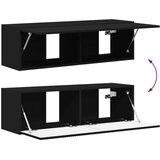  Set omare za televizijo na steni 4 pcs Črna Konstruiran les, (5000132375) | Shoptok.si