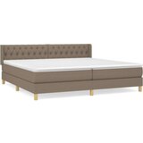  Krevet s oprugama i madracem smeđesivi 200x200 cm od tkanine | shoptok.hr