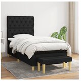  Box spring postelja z vzmetnico črna 80x200 cm blago | Shoptok.si