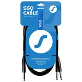 SSQ JSJM2 SS-1453 Cable Jack Stereo - 2x Jack Mono 2 m Black