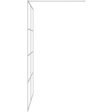 Pregrada za tuš srebrna 140 x 195 cm s prozirnim staklom ESG | shoptok.hr