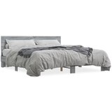 Furnova Posteljni okvir siva sonoma 200x200 cm inž. les in kovina, (21937569) | Shoptok.si