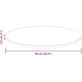  Gornji dio stola Tamno smeđa Ø 90 x 2,5 cm Čvrsto Hrastovo Drvo | shoptok.hr