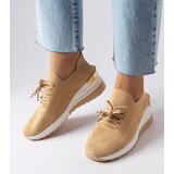 Gemre Beige Wedge Sneakers Alberica | Shoptok.si