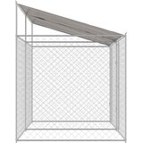  Kavez za psa s krovom Srebrno 400 x 200 x 256 cm Čelik i PE | shoptok.hr