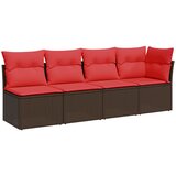 vidaXL Vrtni četverosjed s jastucima smeđi od poliratana | shoptok.hr