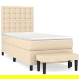 Maison Chic Box spring postelja - Vzmetna postelja z vzmetnico krem 100x200 cm blago SL20366, (21880134) | Shoptok.si