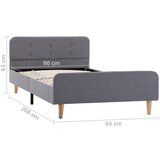  Okvir za krevet od tkanine svjetlosivi 90 x 200 cm | shoptok.hr