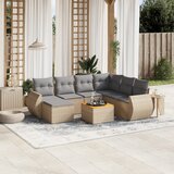 Maison Chic Seti vrtnega pohištva - Vrtna garnitura - Vrtni pohištvo set 8-delna z blazinami bež poli ratan, (21799725) | Shoptok.si