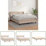 The Living Store Box spring postelja z vzmetnico kapučino 140x200cm umetno usnje - Box Spring Postelja, (21737407) | Shoptok.si