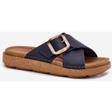 Inblu Women's Leather Slippers With Buckle Dark Blue | shoptok.hr