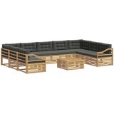  Set vanjskih sofa 10 kom. Bijela i antracit Čvrsto drvo akacije | shoptok.hr