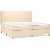  Krevet s oprugama i madracem krem 200 x 200 cm od tkanine | shoptok.hr