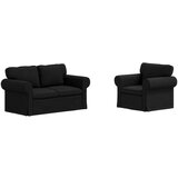 SOFA Kavč 2 pcs Črna Splošne dimenzije: 155 x 82 x 80 cm (Š x G x V), (5000143767) | Shoptok.si