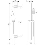 Sapho Mat crni set za tuš kabinu od nehrđajućeg čelika sa ručnim tušem/s kliznim nosačem 70 cm – | shoptok.hr