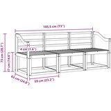  Set vanjskih sofa 3 pcs Bijela 185,5 x 63 x 73 cm | Shoptok.si