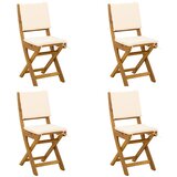  Vanjske bistro stolice 4 pcs Krem bijela 38 x 46 x 85 cm | shoptok.hr