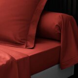 Douceur d intérieur Opečnato oranžna napenjalna rjuha iz bombažnega perkala 180x200 cm Percaline – | Shoptok.si