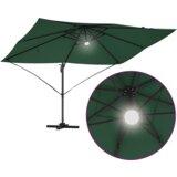 vidaXL Zeleni suncobran s cantileverom Zeleni Poliester, Metal Velik | shoptok.hr