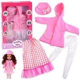  Set odjeće za lutku ružičaste boje za 36–40 cm: haljina, kaput, šešir ZA5839 | shoptok.hr