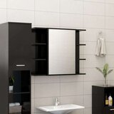  Kupaonski ormarić s ogledalom crni 80 x 20 5 x 64 cm od iverice | shoptok.hr