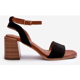 EVENTO PE1 Women's Black Faux Suede Heeled Sandals by Ronvia | Eponuda.ba