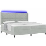  Krevet s opruga kutije Svijetlo siva 200 x 200 cm Baršun | shoptok.hr