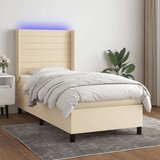  Box spring s madracem LED krem 100x200 cm od tkanine Cijene
