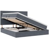  LED krevet za pohranu s madracem Tamnosiva 160 x 200 cm Baršun | shoptok.hr