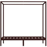 vidaXL okvir za krevet s baldahinom od borovine tamnosmeđi 100x200 cm | shoptok.hr