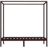 vidaXL Posteljni okvir z baldahinom temno rjav iz borovine 100x200 cm, (20644901) | Shoptok.si