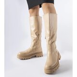 Gemre Beige Flat Classic Boots Christien | Shoptok.si