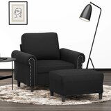 vidaXL fotelj s stolčkom za noge črn 60 cm žamet | Shoptok.si