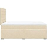 vidaXL Box spring postelja z vzmetnico krem 120x200 cm blago | Shoptok.si