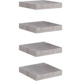  Stenske police 4 kosi betonsko sive 23x23,5x3,8 cm MDF, (20810680) | Shoptok.si