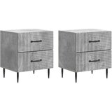  Noćni ormar s ladicama 2 pcs Betonska siva 43 x 34 5 x 47 5 cm - Betonska siva 2 | shoptok.hr