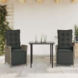vidaXL 3-dijelni vrtni blagovaonski set sivi od poliratana | shoptok.hr