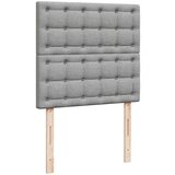 vidaXL Box spring postelja z vzmetnico svetlo siva 90x200 cm blago | Shoptok.si