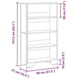 vidaXL Regal za knjige boja hrasta 80x31x137,5 cm konstruirano drvo | shoptok.hr