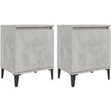 The Living Store Nočne omarice s kovinskimi nogami betonsko sive 40x30x50 cm - Nočna Omarica, (21420927) | Shoptok.si