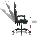  Okretna igraća stolica s osloncem crno-siva od umjetne kože | shoptok.hr