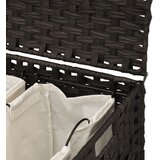  Košara za rublje s kotačima tamnosmeđa 66x35x60 cm od ratana | shoptok.hr
