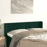  Uzglavlje s ušima tamnozeleno 147x16x78/88 cm baršunasto | shoptok.hr