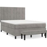  Box spring postelja z vzmetnico svetlo siva 140x200 cm žamet, (20899077) | Shoptok.si